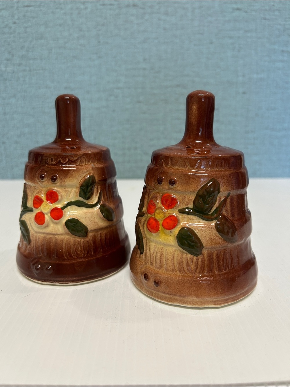 Vintage American Bisque Butter Churn Salt & Pepper Shakers
